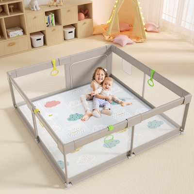 59"x71" Extra Large Baby Playpen – Secure And Comfortable Play Area With Mesh Sides & Non-slip Design, Perfect For Home Use