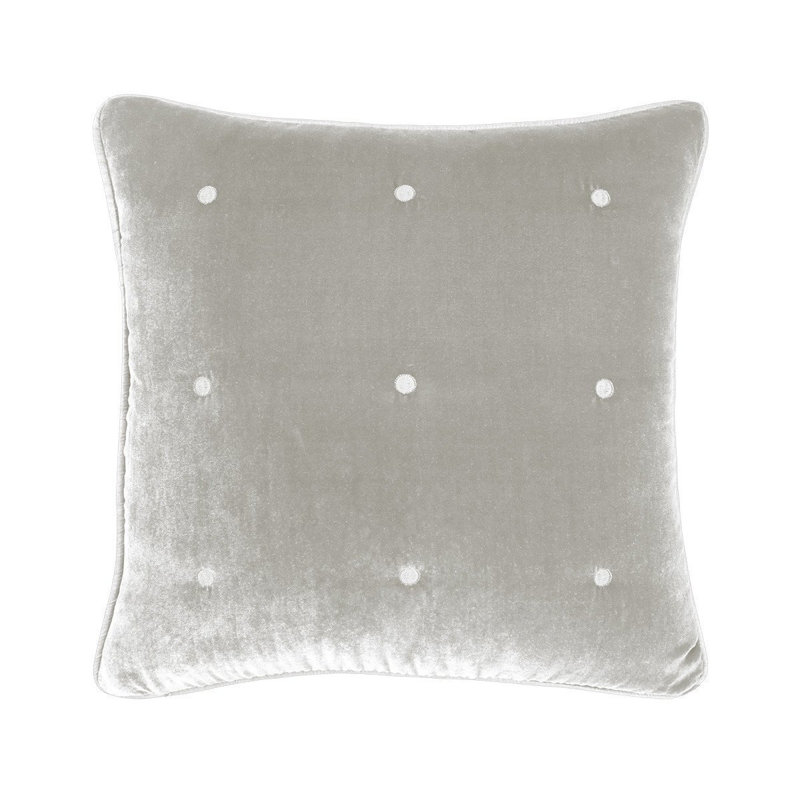 Cocon Velvet Square Pillow Cover & Insert, Platine