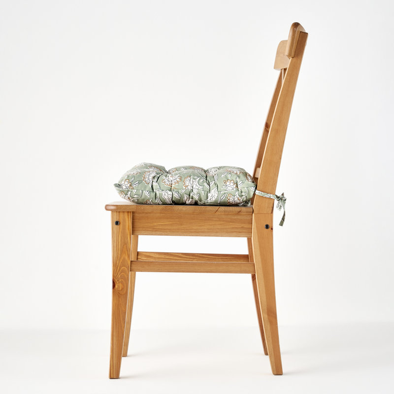 Coussin de chaise vert indien, Green Floral
