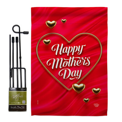 Double Sided 18.5'' H x 13'' W Polyester Mother's Day Flag Set