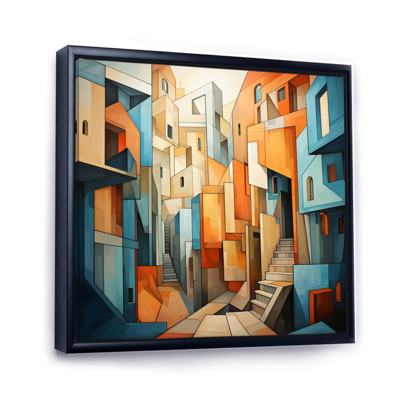 «Cubism Art Multidimensional V - Cubism», reproduction sur toile encadrée, H 30 po x l 30 po x P 1 po, Cadre flottant noir