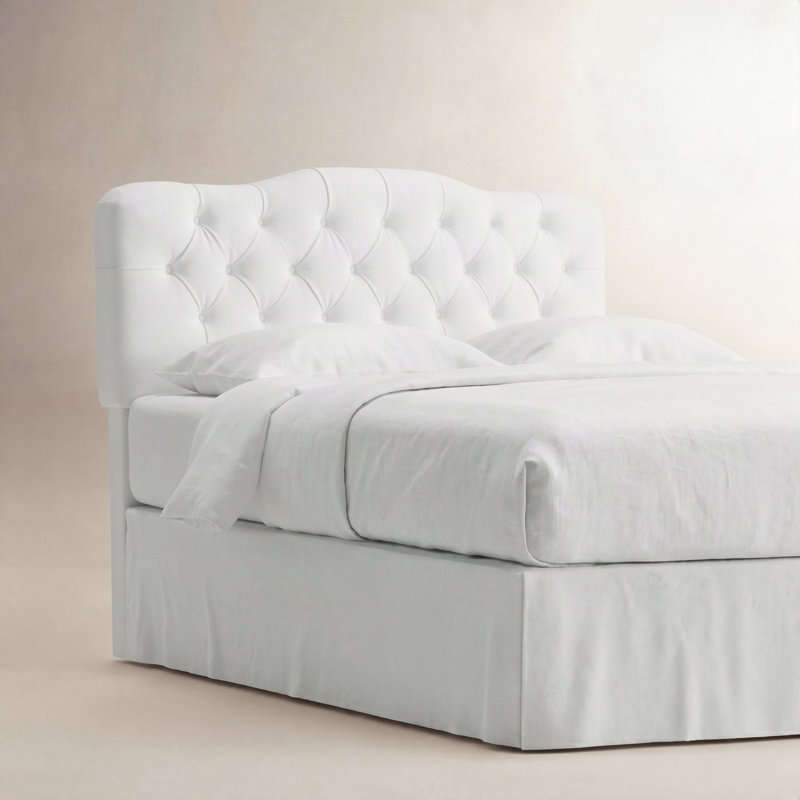 Michaela Upholstered Headboard, White Performance Twill, Full