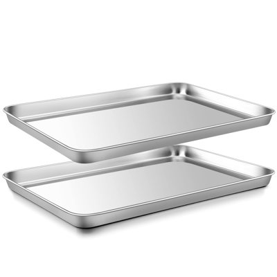 Belfry Kitchen Albreda Non-Stick Stainless Steel 2 Piece Baking Tray Set