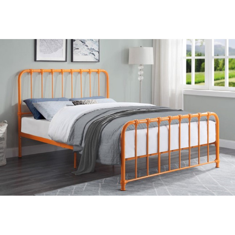 Lit plateforme double Lepper Aceon, Orange, Double