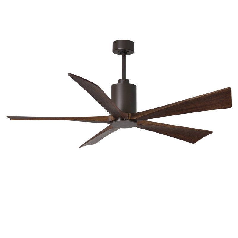Patricia 60'' Ceiling Fan with LED Lights, Textured Bronze, Walnut Tone