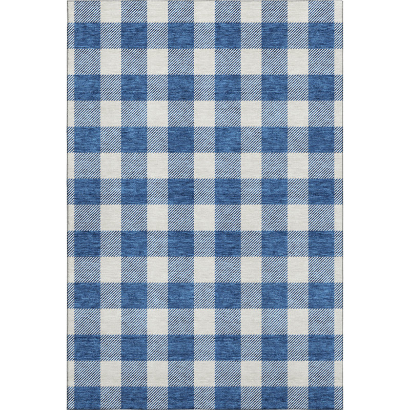 Premium Machine Washable Prisco Navy Rug, Rectangle 3' x 5'
