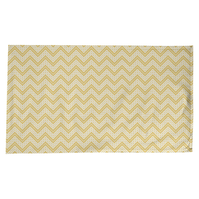Nappe à chevrons à la main classic Stephenie, Jaune / Blanc