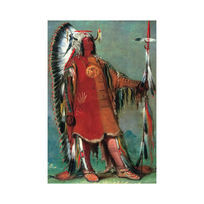 Catlin: Mandan Chief, 1832 by George Catlin - Painting on Canvas, Wrapped Canvas, 66.04 cm H x 45.72 cm W x 1.91 cm D
