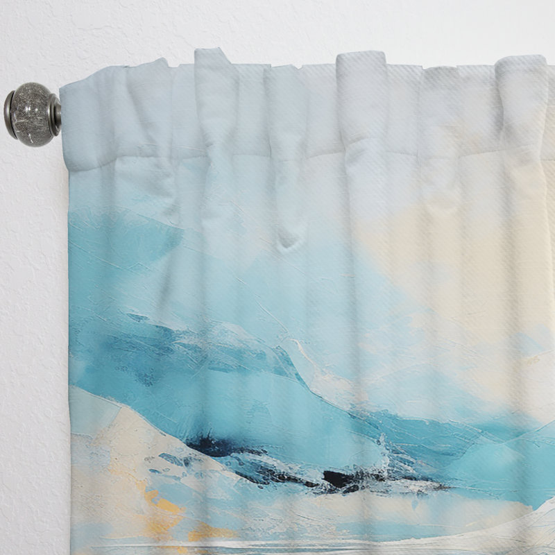 Catton Blue And Orange Mirage Of The Desert III - Modern Curtain - Velvet Room Darkening - 1 panel, 52" W x 84" L