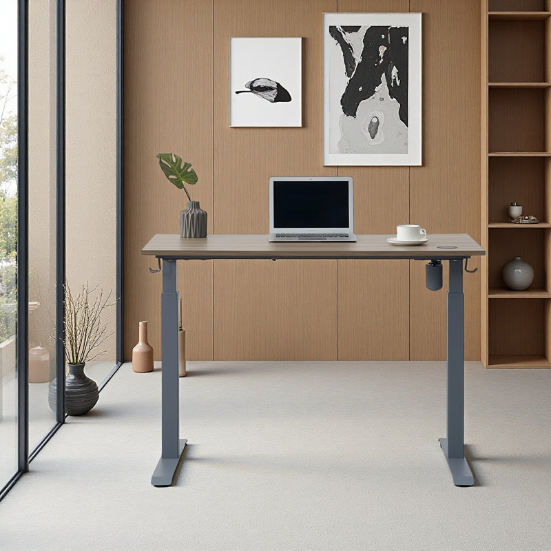 Bureau debout à hauteur ajustable Jeetram, Grège / gris