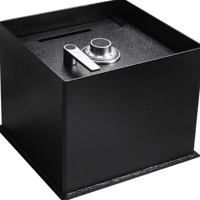 0.89 Cubic Ft Steel Floor Safe - Black, Deadbolts, 12.22 In High Solid Build, 13.93 Depth, Black With Drop Slot
