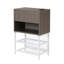 Lit plateforme simple en métal avec finition blanche et rangement-417437365-417437371