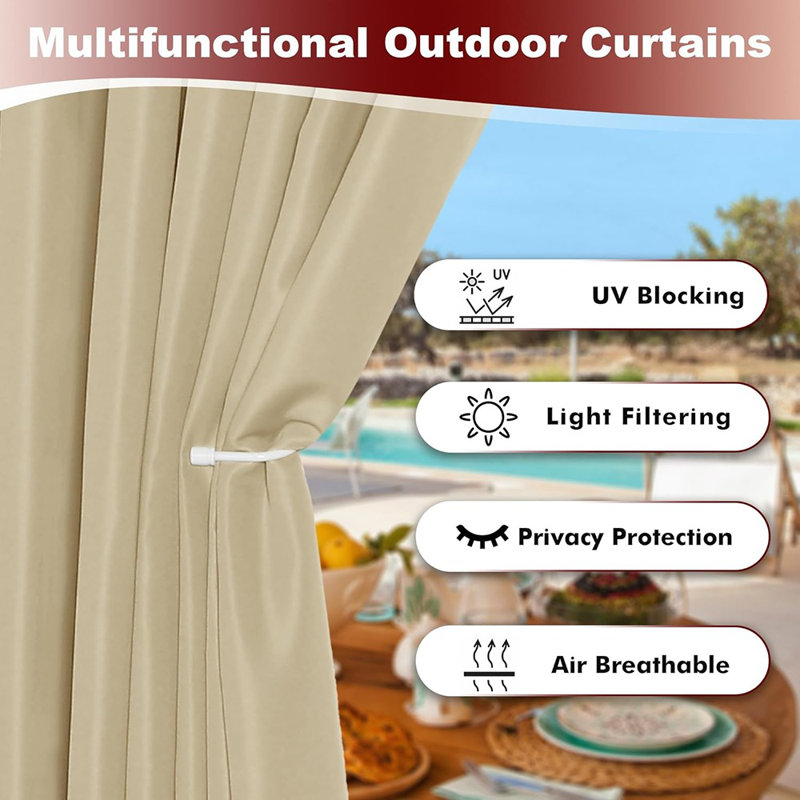 Rideaux d'extérieur pour patio imperméables 8 ...