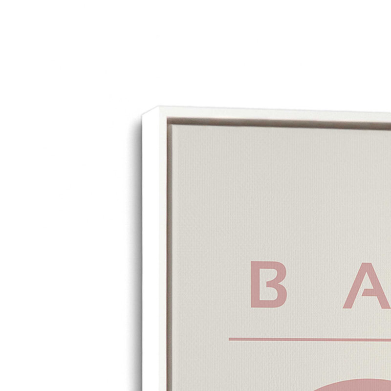 «Pink Retro Bauhaus», affiche sur toile encadrée, H 36,75 po x l 24,75 po, Blanc opaque