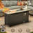 Sorella 11-Piece PE Wicker Outdoor Patio Furniture Set with 54" Propane Fire Pit Table & Solar-Powered Lighting-71144903