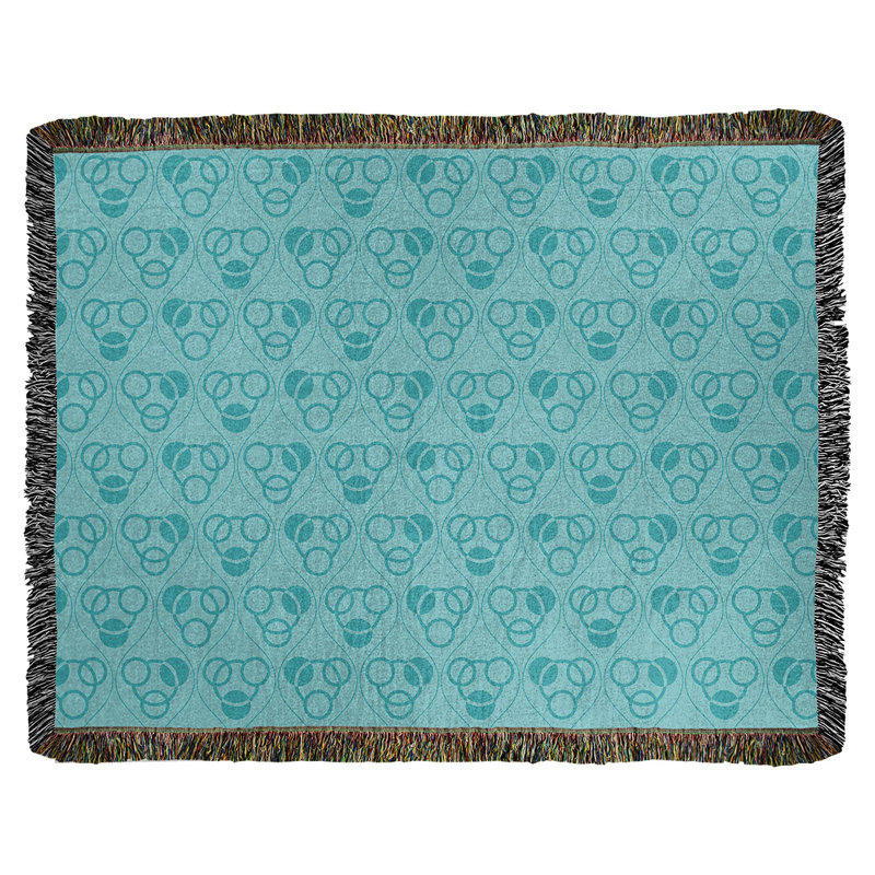 Couverture en coton tissé Classic, L 37 po x L 52 po, Bleu sarcelle océan