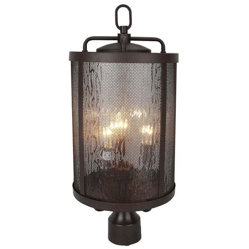 Lampadaire d'extérieur 3 lumières au fini bronze