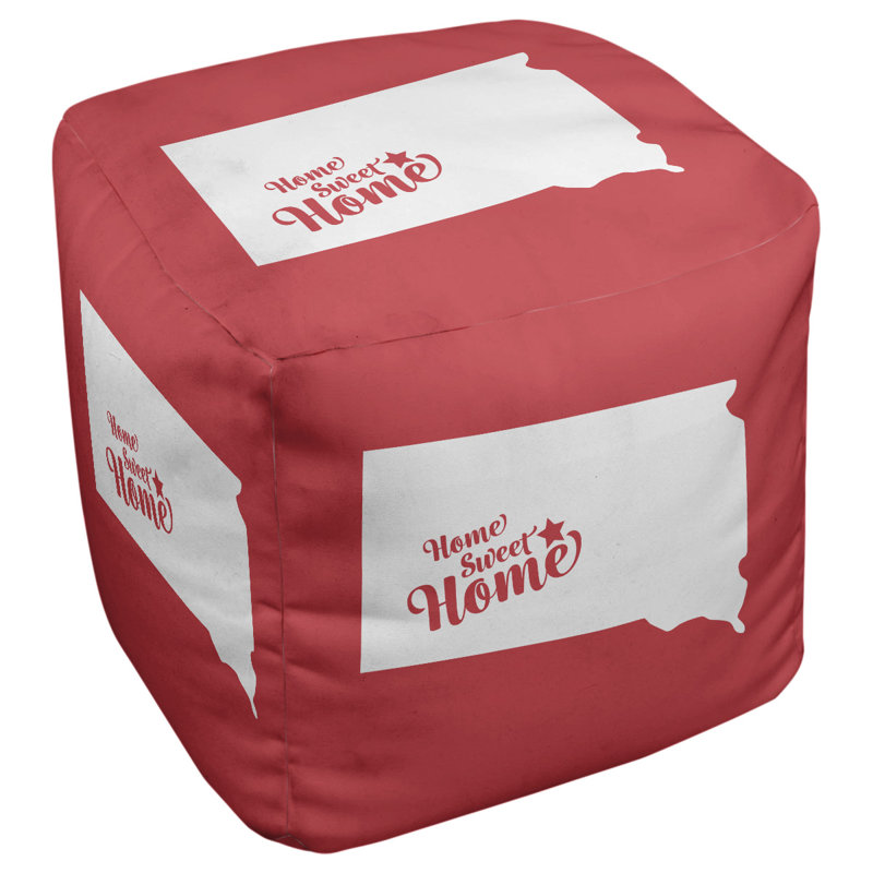 Repose-pieds cube en pierre the home, Rouge