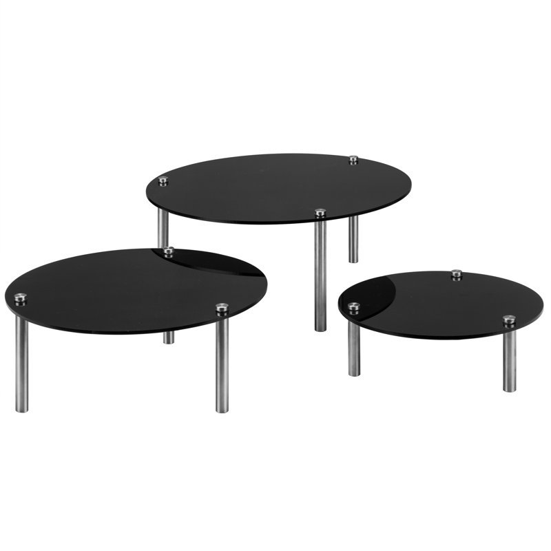 3 Piece Cake Stand Set, Black