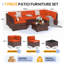 Ensemble de meubles de patio 7 pièces, canapé modulaire en rotin avec dossier incliné-1338605332-1338605330