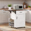 Îlot de cuisine Farmhouse avec abattant, support latéral ouvert, tiroir, porte-serviettes et roulettes-775095403