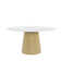 Modern Round Dining Table With Solid Wood Pedestal For 4-6 people Gullu Abdou