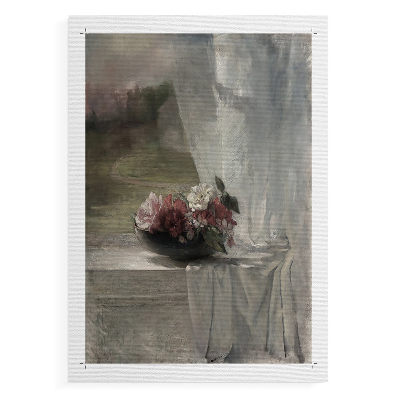 Imprimé floral rétro - impression sur toile seulement - non encadrée, H 12 po x l 8 po