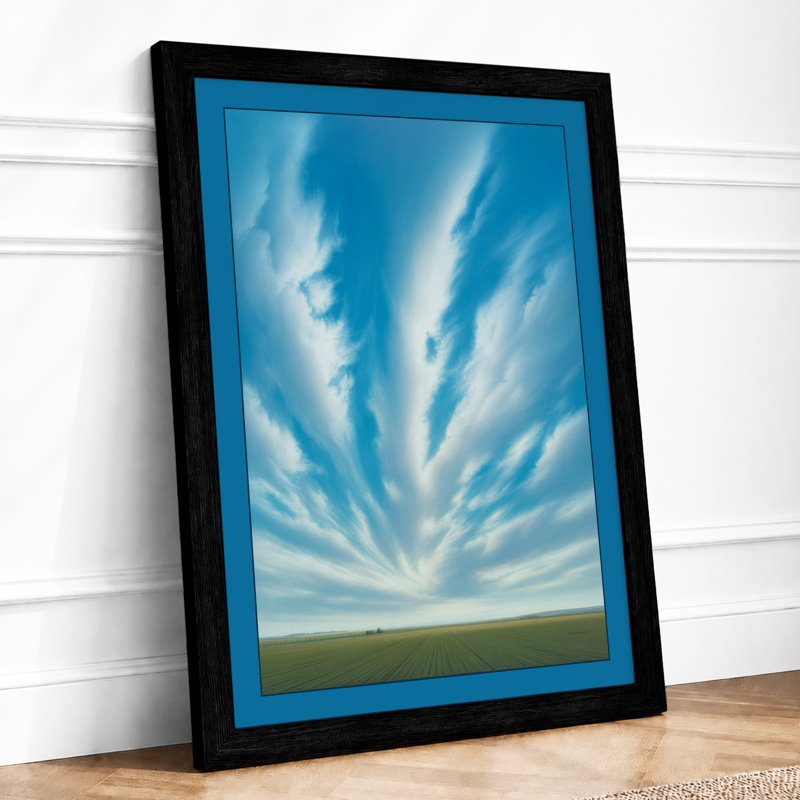 Expansive Sky Scandinavian - Framed Print, A2 - 59.4 x 42.0 cm, Black