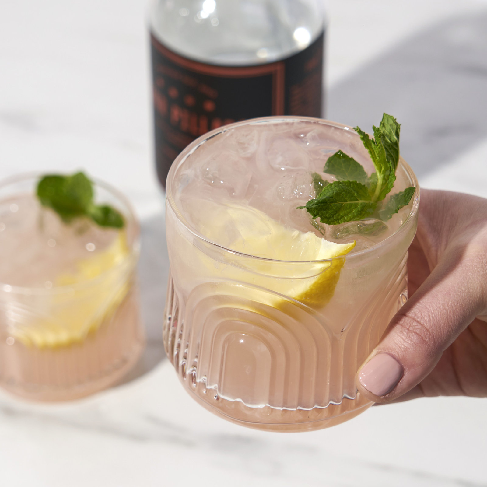 Milo Ribbed Crystal Drinking Glass