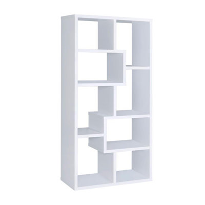 Bibliothèque géométrique rectangulaire à 10 tablettes multiples