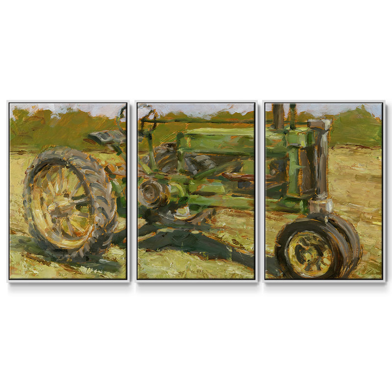 Rustic Tractors I 3 pièces, Blanc, H 40 po x l 78 po x P 2 po