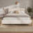 Boucle Thick Headboard Platform Bed-1327475784