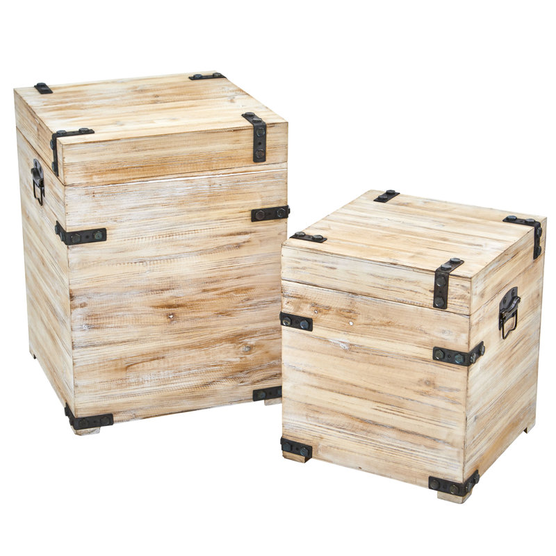 Gracie Oaks Solid Wood Decorative Bin