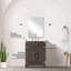24 po De salle de bain en chêne brun, avec comptoir en acrylique, miroir, meuble-lavabo simple en chêne, comptoir,-121569602