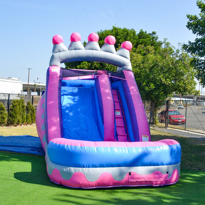JumpOrange 14 FT Princess Tiara Commercial Grade Water Slide with Pool (with Blower)