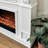White Manufactured Wood Freestanding Fireplace