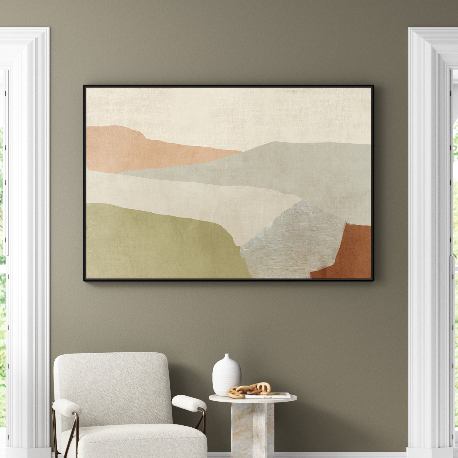 Elspeth "Pastel Views" Painting, 41.5" H x 61.5" W, Black