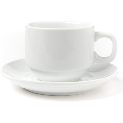 Tasse à espresso et soucoupe empilables Bivan