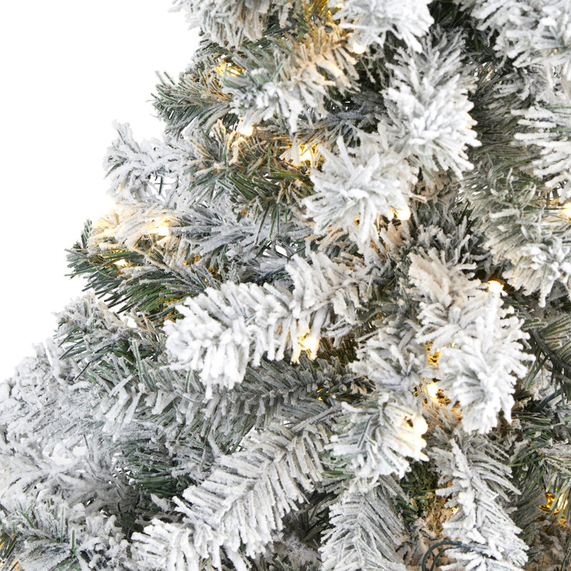 Arbre de Noël enneigé et givré avec lumières DEL fixes / constantes, H 5 pi
