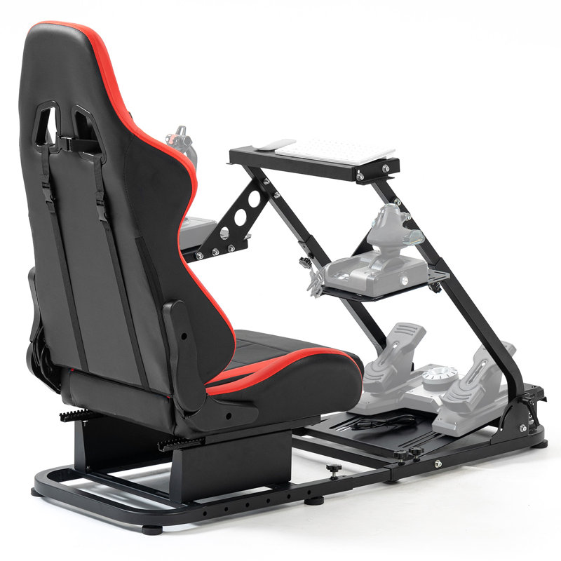 Anman Flight Simulation Cockpit with Red Racing Seat, Not Include Steering wheel & Wheels & Pedals and Shifter Handbrake