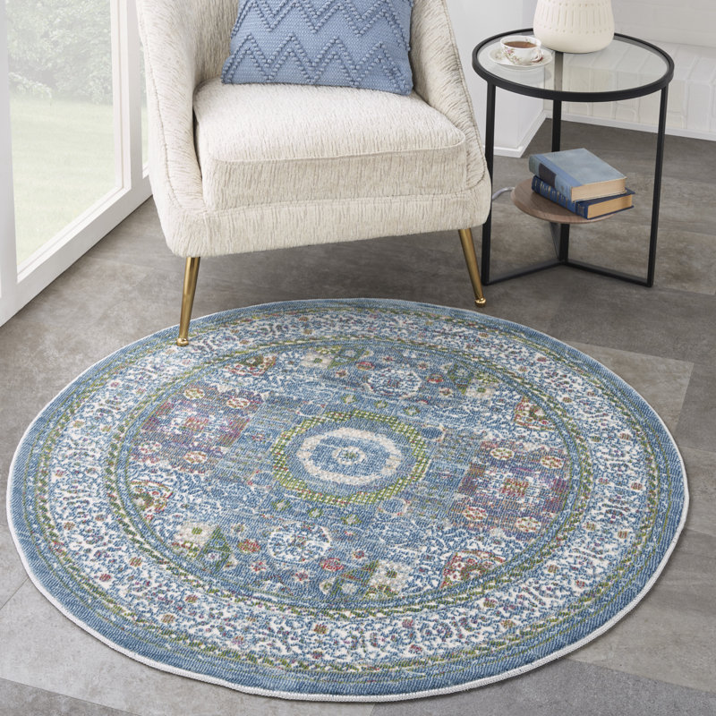 Tapis transitionnel ivoire Raymond Farmhouse, Rond 4 pi