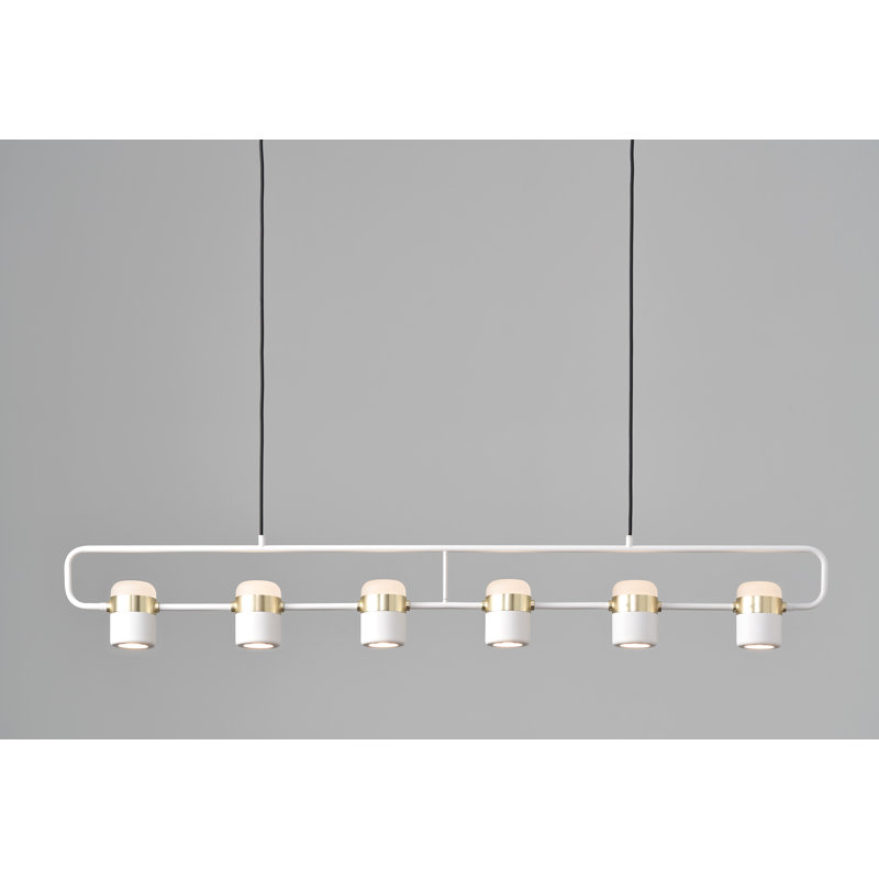 Ling 6 - Light Pendant, White, Black/White/Brass