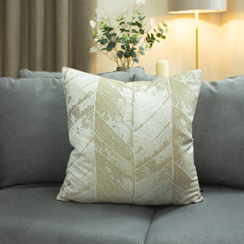 Caballero Chevron Square Cushion Cover, Brass/Mocha