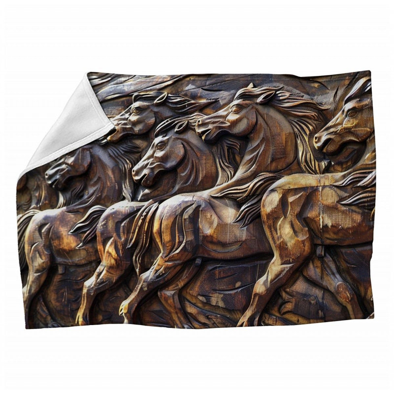 Machine Printed Throw Blanket, 50" x 60"