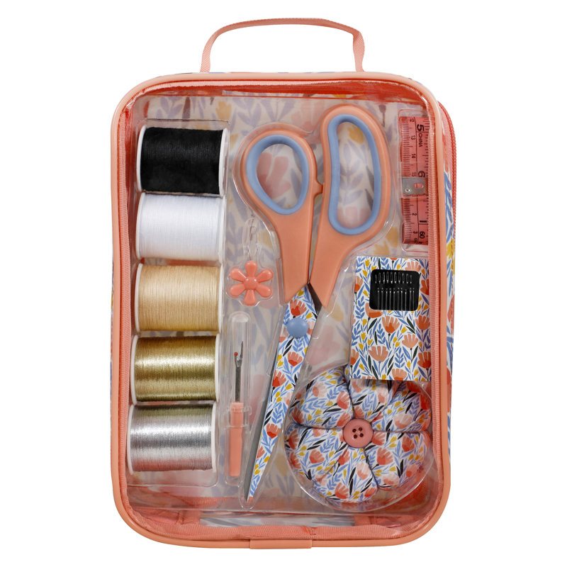Ensemble de couture SINGER dans un sac de rangement floral tulipe avec trousse de couture 30 pièces