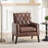 Retro Faux Leather Club Chair - Mid Century Modern Style For Office & Living Room-437098171