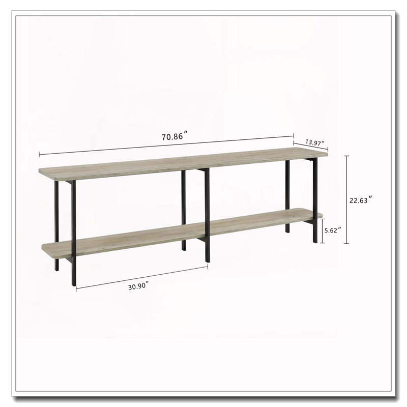 71" Console Table, Rustic Gray