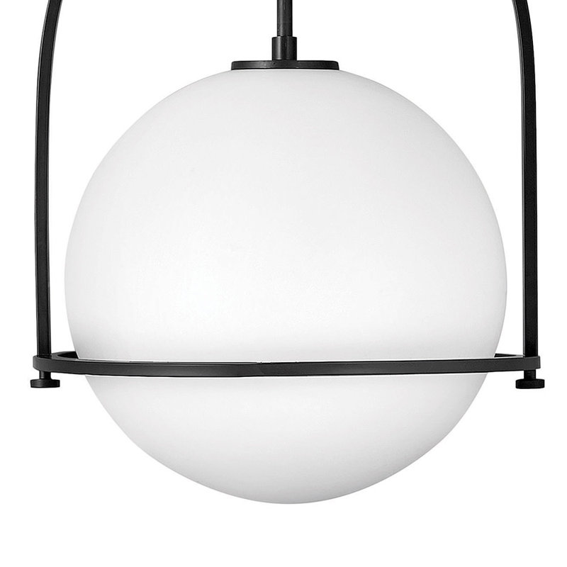 Luminaire suspendu Arie avec abat-jour sphérique, Noir, H 23 po x l 15,5 po x P 15,5 po