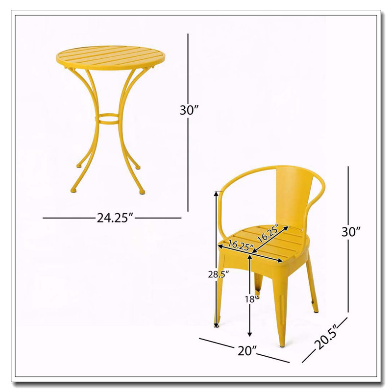 Ensemble d'extérieur 3 pièces, Jaune