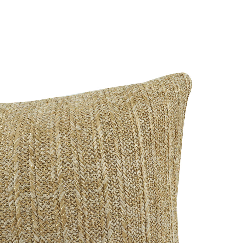 Coussin décoratif bohème en fausse paille tressée pour l'intérieur et l'extérieur (lot de 2)
